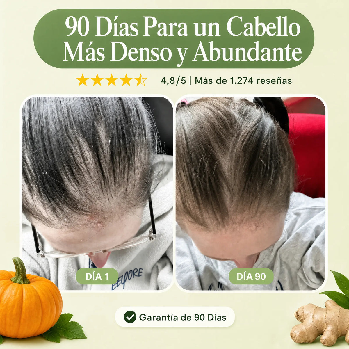 Menos caída del cabello en 26 días