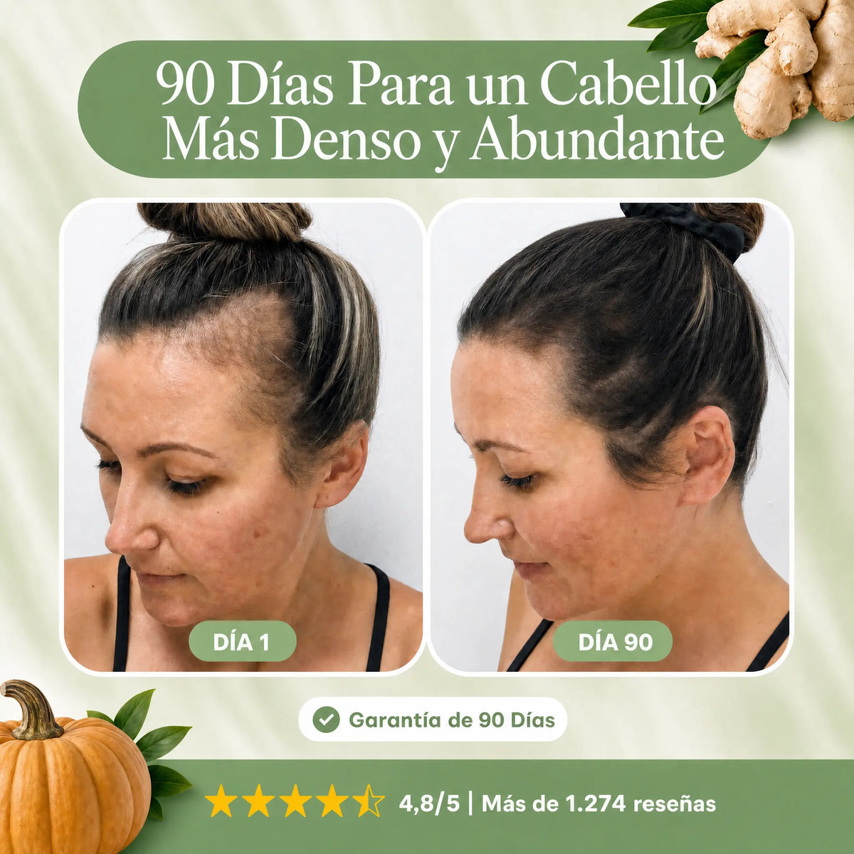 Menos caída del cabello en 26 días